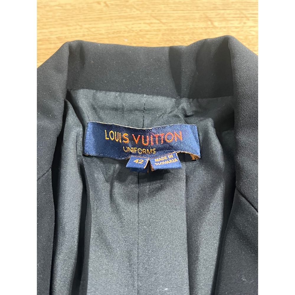 Louis Vuitton Uniforms Blazer Size 42 Black Gold LV Logo Buttons Employee Rare - Picture 3 of 7